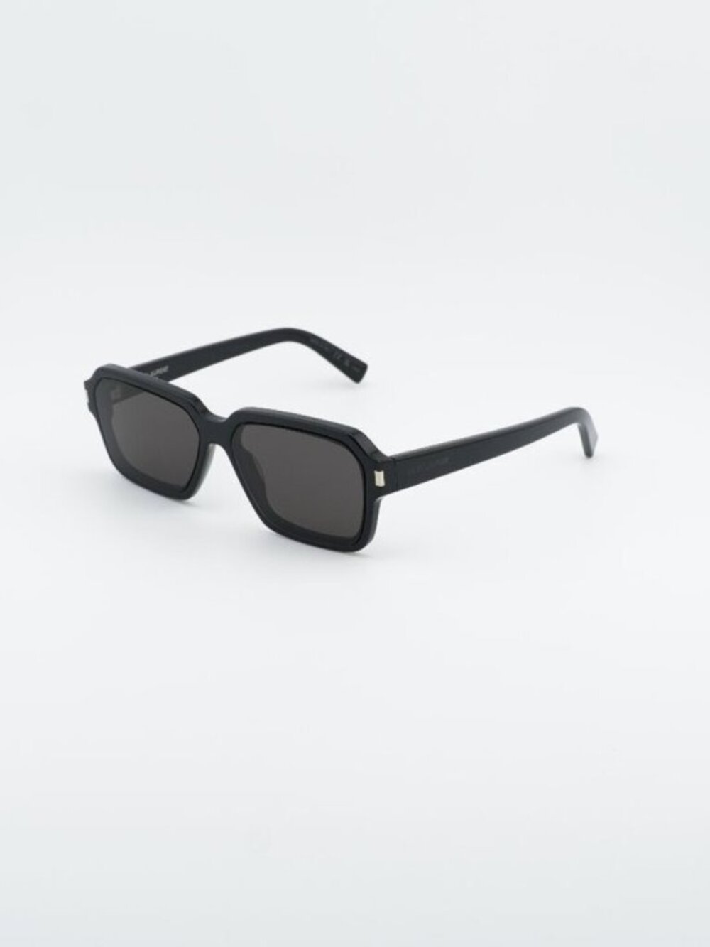 Saint Laurent SL611 001 Sunglasses Black Rectangle Frame, Grey Lenses - Picture 2 of 12